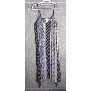 Knox Rose Dress L Maxi Midi‎ Crinkle Gauze Adjustable Tie Knot Mix Print Boho